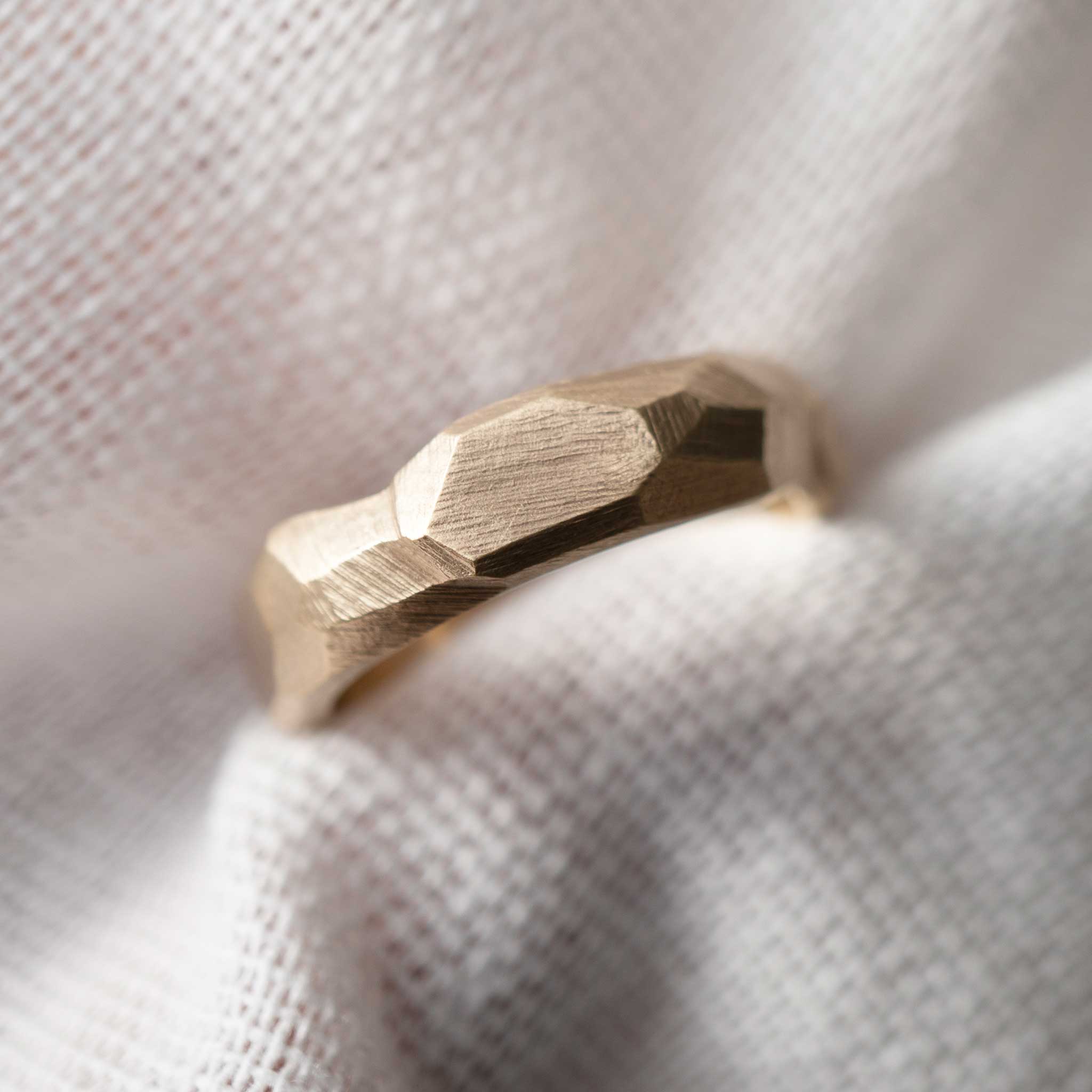 Andes 6mm Rustic Band Cast in 9ct Yellow Gold